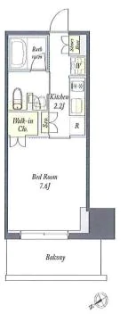 【築浅】PrimeMaison湯島(プライムメゾン湯島) 7階 1Kの間取り