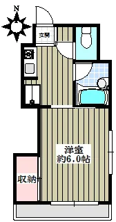HONGO桜HOUSE(ホンゴウサクラハウス) 2階 1Kの間取り