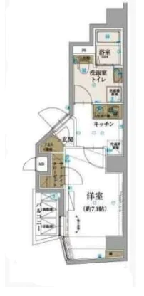 リヴシティ文京春日 10階 1Kの間取り