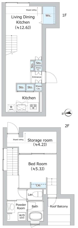 EDIT御茶ノ水妻恋坂 5階 1SLDKの間取り