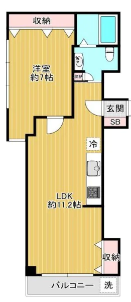 豊島ヶ丘ハウス 5階 1LDKの間取り