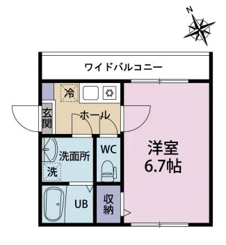 コンフォート小石川 1階 1Kの間取り