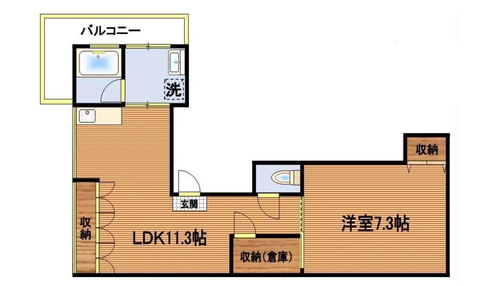 小石川ヒルズ 1階 1LDKの間取り
