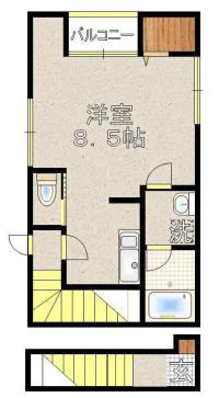 Bravo Villa(ブラヴォーヴィラ) 2階 1Kの間取り