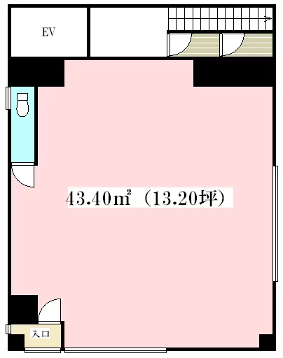 【駅徒歩5分】モリカワビル 1階 1Rの間取り