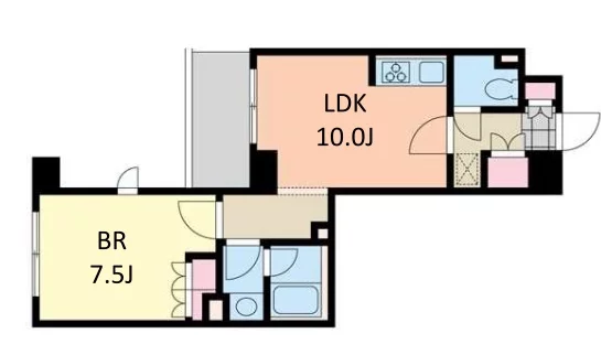エスティメゾン千石 2階 1LDKの間取り