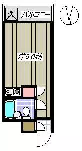 新井マンション(本郷) 3階 1Rの間取り