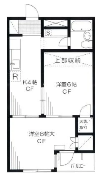グリーンハイツ本郷 1階 2Kの間取り