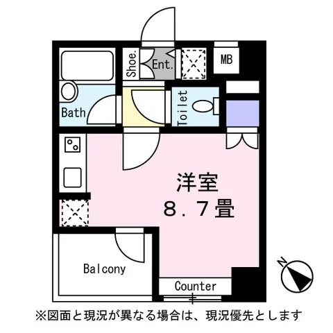 KDX文京千石レジデンス 3階 1Rの間取り