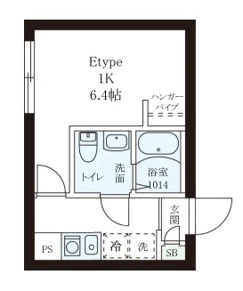 レピュア小石川レジデンスⅡ 2階 1Kの間取り