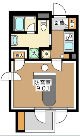 Sonorité池之端 1階 1Kの間取り