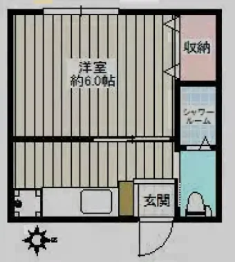 メゾン楡(にれ) 2階 1Kの間取り