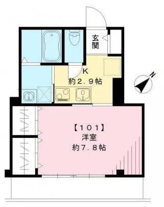 レイレラヴィ 1階 1Kの間取り