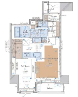 コンシェリア目白台 HILLSIDE SQUARE 3階 1LDKの間取り