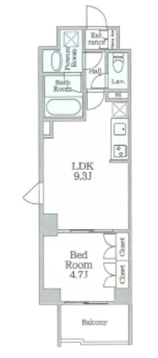 Apru(エプル) 2階 1LDKの間取り