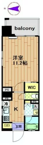 Garden Court小石川(ガーデンコート小石川) 4階 1Kの間取り