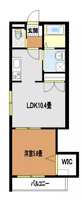 春木町K-City 3階 1LDKの間取り
