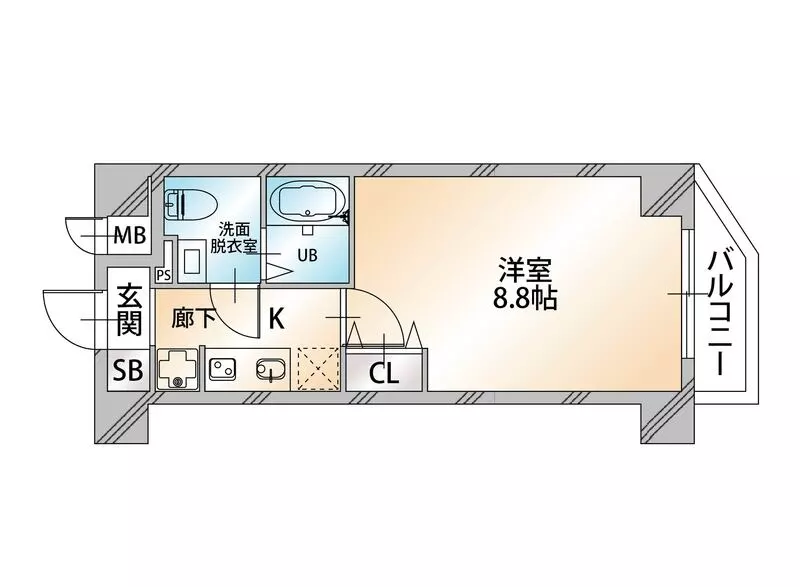 オーキッドレジデンス本駒込(エクセルシオール本駒込) 3階 1Kの間取り