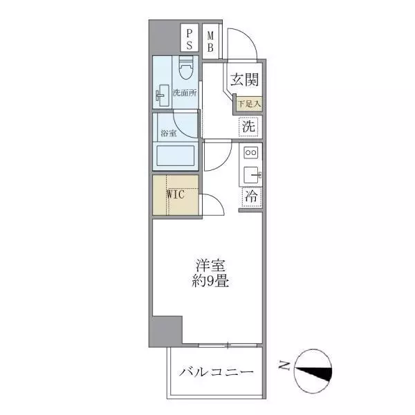 【築浅】アルファサイト御茶ノ水 7階 1Rの間取り
