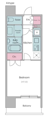 レジディア文京本郷 3階 1Kの間取り