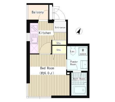 パティオみづほ文京東大前 3階 1Kの間取り