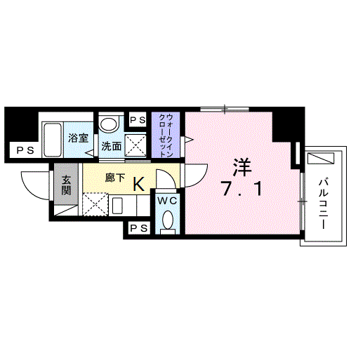 【新築】ファヴール本郷 3階 1Kの間取り