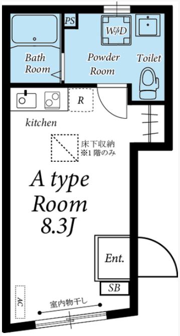 【新築】音羽Sグレース 1階 1Rの間取り