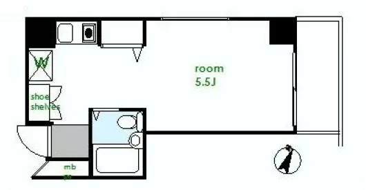 ホーメストハイツ本郷 5階 1Rの間取り