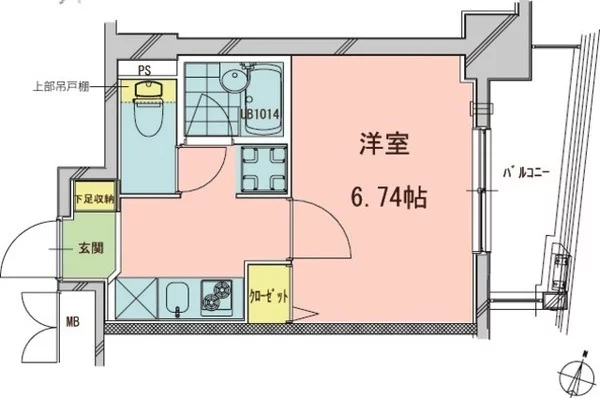 本郷エーワン東大前 7階 1Kの間取り
