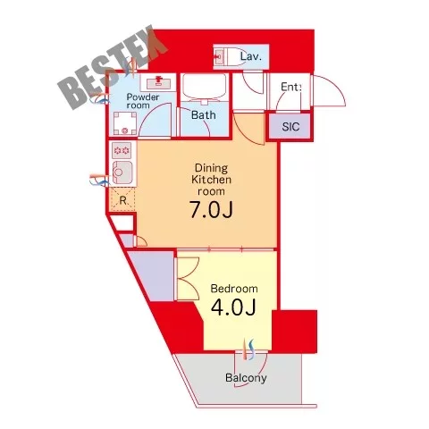 レジディア文京本郷Ⅳ 3階 1DKの間取り