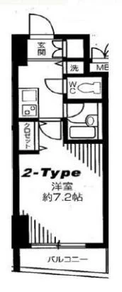 ユニオネスト御茶ノ水 2階 1Kの間取り