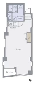 ADX早稲田 3階 1Rの間取り