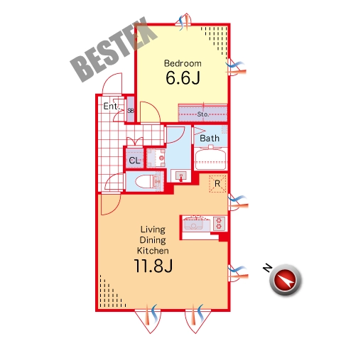 ALERO-Bunkyo-Hakusan ~アレーロ文京白山~ 3階 1LDKの間取り