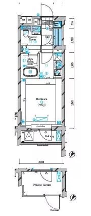 ガリシア文京本駒込 2階 1Rの間取り