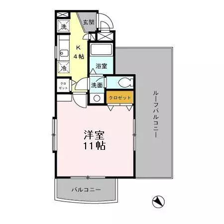 オネストコーポ千石 4階 1Kの間取り