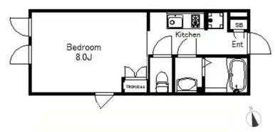 LAPIS本郷(ラピスホンゴウ) 1階 1Kの間取り