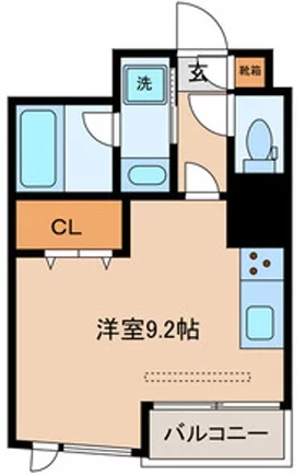 【築浅】PRIMAVERA桜坂 3階 1Rの間取り