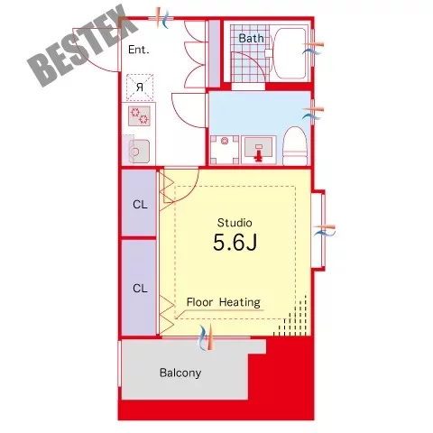 VIVRE本郷【ヴィーブ本郷】 5階 1Kの間取り