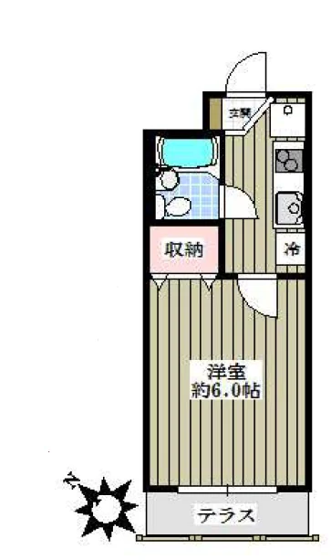 モンテヴェール本駒込 1階 1Kの間取り