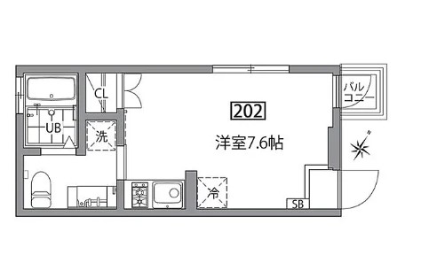 グランエッグス新大塚E 2階 1Rの間取り