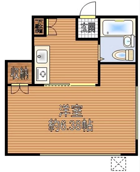 パートリア 1階 1Kの間取り