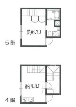 ゴールドシティ江戸川橋 4階 1LDKの間取り