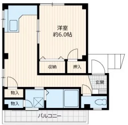 ブリーズ白山 3階 1Kの間取り
