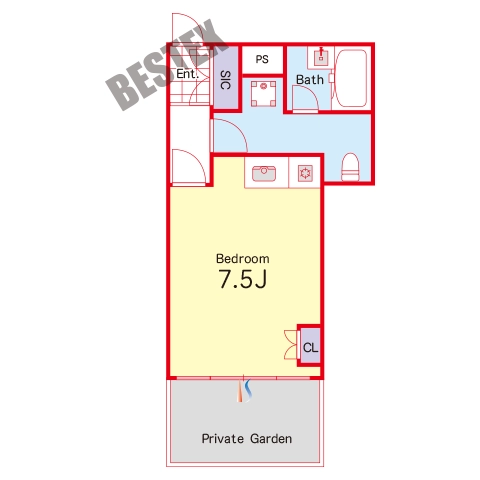 KM Square 1階 1Rの間取り