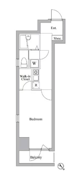 パストラル動坂 3階 1Kの間取り