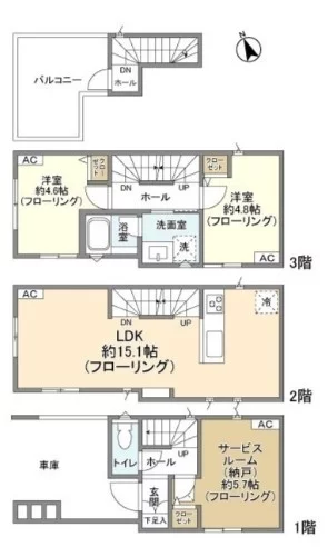 【築浅】Kolet千駄木(コレットセンダギ) 1階 2SLDKの間取り