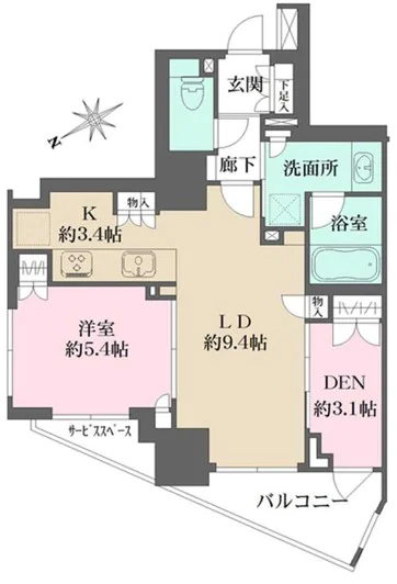 ザ・パークハウス小石川春日 11階 1SLDKの間取り