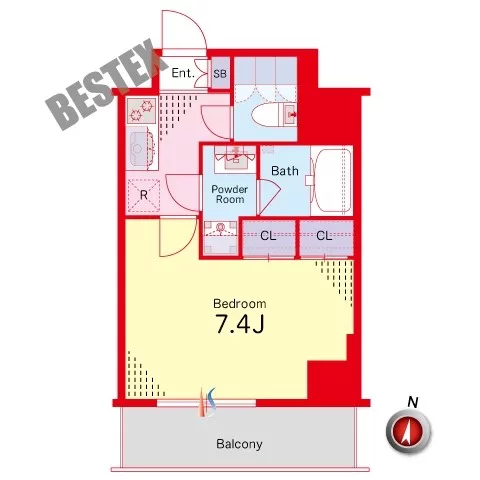 GRANPASEO本郷壱岐坂(グランパセオ本郷壱岐坂) 4階 1Kの間取り