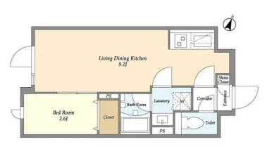 【新築】ウェルスクエア新大塚 1階 1LDKの間取り
