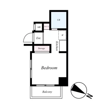 スカイコートお茶の水女子大前 11階 1Kの間取り